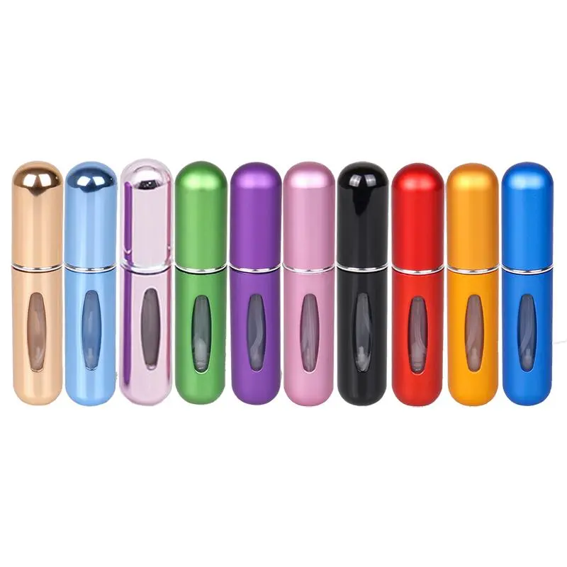 Portable Mini Refillable Perfume Bottle, 10pcs 5ml Spray Scent Pump Empty Cosmetic Container, Travel Perfume Atomizer Bottle, Makeup Container Set, Cosmetic Tool, Makeup Accessories