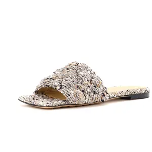 Pre-owned Bottega Veneta Women's The Padded Flat Sandals Quilted Boucle by Rebag