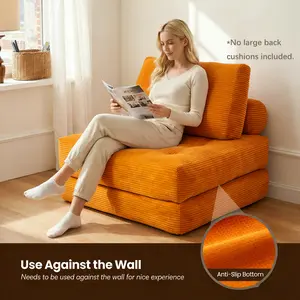 Convertible Sofa Bed Sleeper Chair | Portable Guest Bed with Backrest | Compact for Living Room & Studio