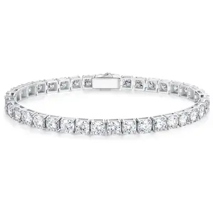 Shiny CZ Tennis Bracelet for Women, Square & Round Sparkly Crystal Chain Dainty Jewelry, Perfect Gift for Wedding Bridal Prom Birthday Valentine’s Day, Stylish Daily Accessory for Girls & Couples