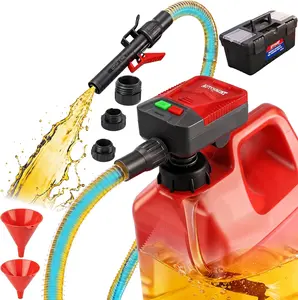Automatic Fuel Transfer Pump with Auto-Stop, 3.2 GPM Battery Operated Gas Pump(not for VP), Gas Can Pump, 48" Hose, 3 Adapters, Funnels, Portable Fuel Transfer Kit with Carrying Case & Batteries