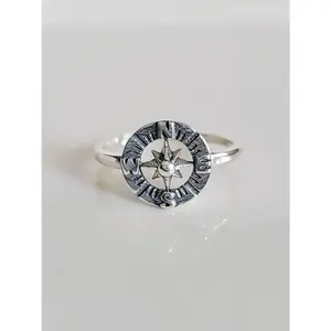 Sterling Silver Compass Nautical Ring