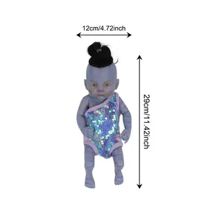 10-Inch Mini Reborn Doll The soft vinyl alien girl doll has a realistic touch, cute face, and shape that adds a touch of realism, making it an ideal playmate for children. Great for imaginative play