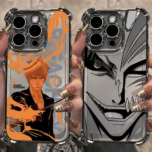 Anime B-Bleachs IchigoesPlating Case For iPhone case 17/16/15/14/13/12/11 Samsung S21 S22 S23 S24 S25 Anti Fall Airbag Back Cover