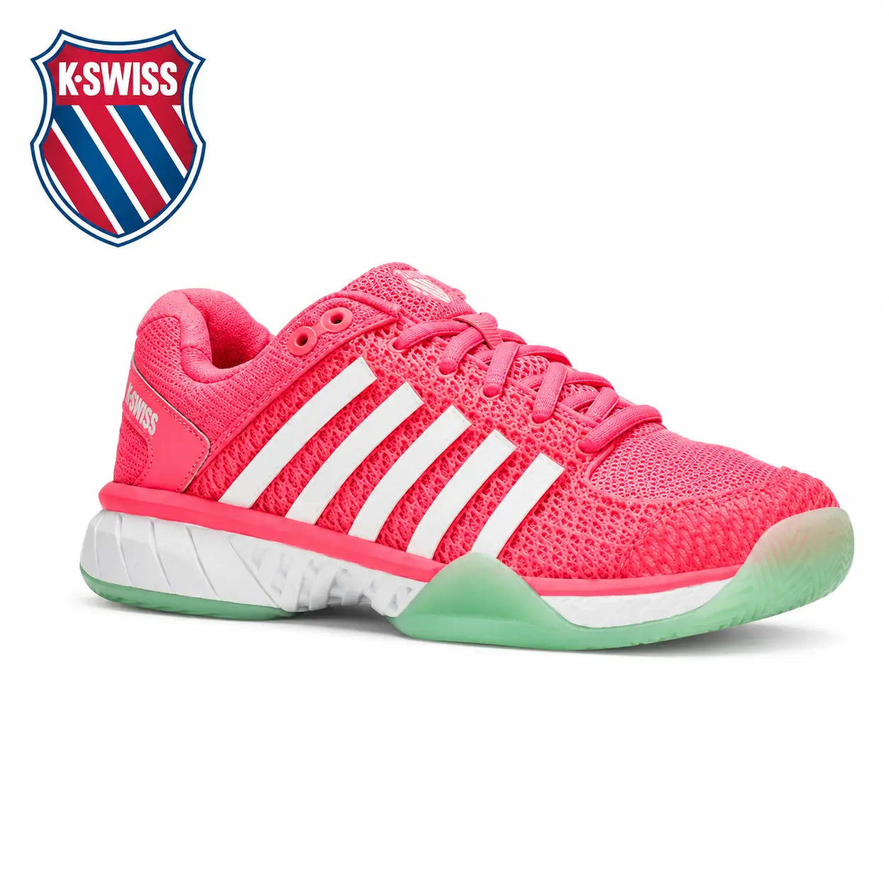 K-Swiss Women's Express Light Pickleball Shoes - Neon Pastel Pink/Neon Mint/White | Court-Ready Comfort