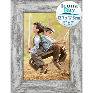 5x7 pony gray picture frame country rustic style 5 x 7 photo frame table top or wall mount barnwood collection