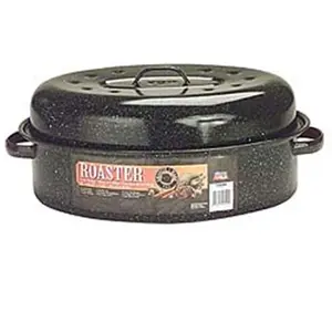 212 MAIN 2-Pack Covered Oval Roasters - 18x12 in Ceramic Steel Cooking Pot, Steel Construction, Odor-Free Cookware