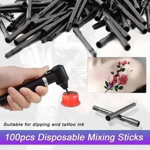 Tattoo Ink Mixing Sticks 100Pcs Disposable Eyebrow Lip Color