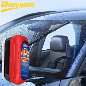 Car Windshield Cleaner, Strong Glass Oil Film Remover & Anti-Fog Brush, Clear Vision Car Window Cleaning Solution