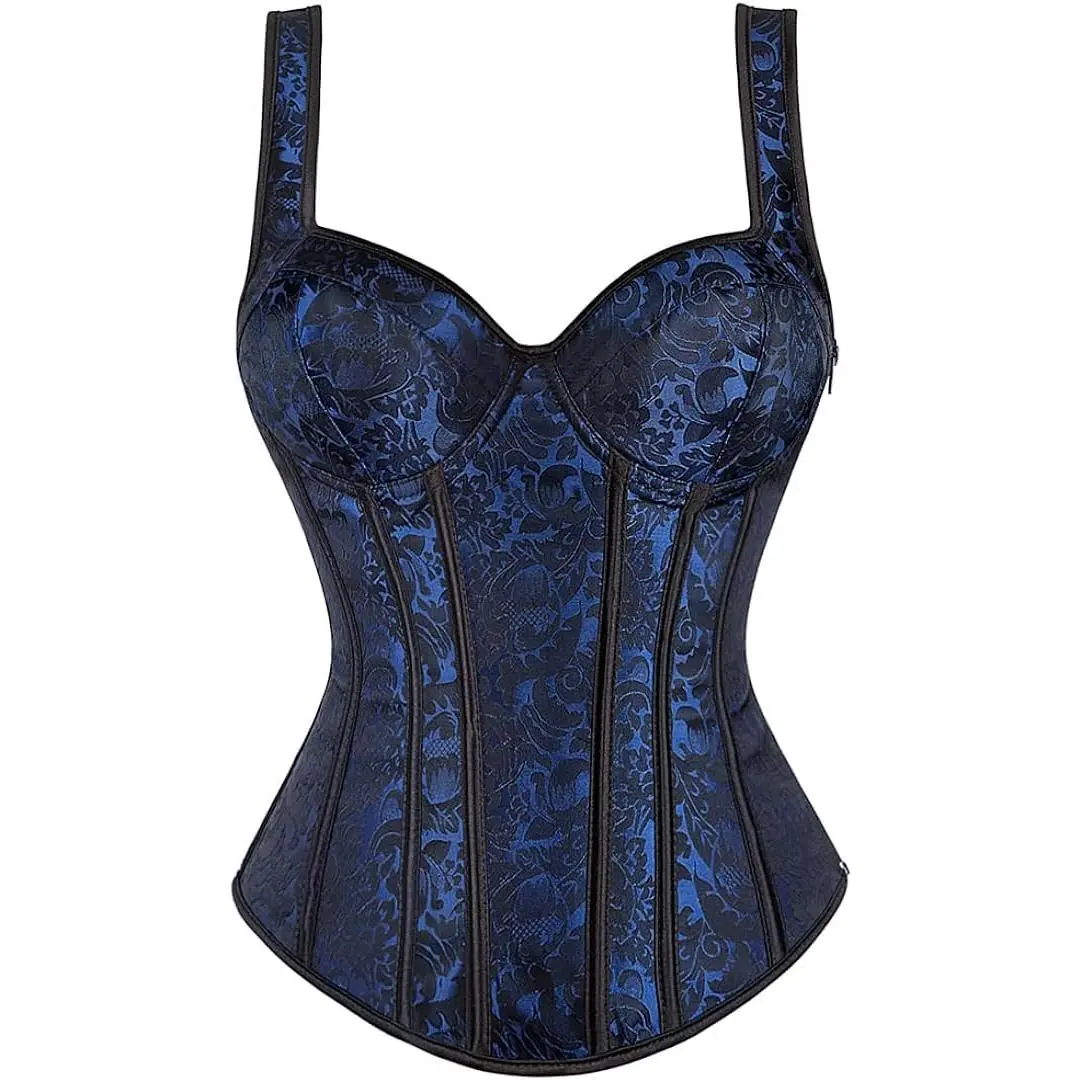 Corset Top Plus Size Women Costumes Lingerie Bustier Zipper Strap Ladies Basques Gothic Renaissance Halloween Black White Blue Purple Cosplay Floral Fairy Womenswear
