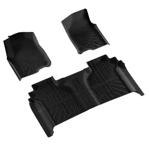 Car Floor Mats Fits for Sierra/S-ilverado 1500 2019-2024 All-Weather Automotive Floor Mats Waterproof Heavy Duty Car Mats Flexible tpe Floor Liners 3pcs