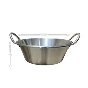 (12-qt) cazito ancho  acero inoxidable doble fondo