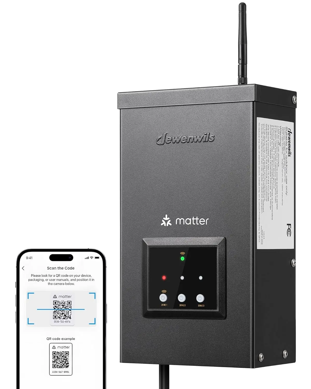 DEWENWILS All-Metal 200W Output Matter Low Voltage Landscape Transformer - WiFi Control, Easy to Install, 120V AC to 12V/14V AC, 3 Independent Outputs, Compatible with Alexa & Google Assistant
