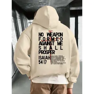 Men's Casual Loose Hooded Sweatshirt with Letter  Print, Thick Fleece Lining, Fall & Winter Fashion, Comfortable Fit cape let bee polo bundle eugene emo clothes unknown new york outfit affliction hoodie deku  outfits good graphic tees city boy