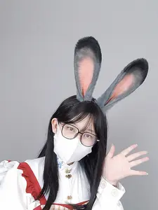 Women/girls Role Play Rabbit Ears Headband, Fuzzy Animal Ears Party Accessory, Plush Bunny Hair Band, Artificial Fur Rabbit Ears Costume Jewelry