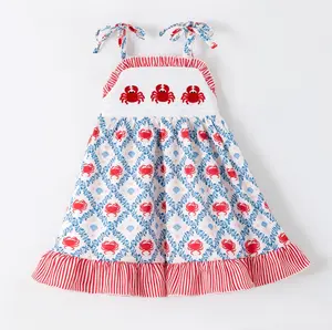 Crabby Cutie Smocked Dress