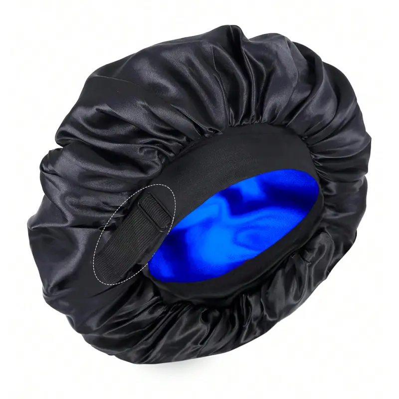Humwam Unisex Double-Layered Satin Sleeping Bonnet, Adjustable Elastic Strap for Stable Daily Wear, Haircare Essential, Protects Hairstyle, Retains Moisture, Prevents Pillow Stains, Hand Washable