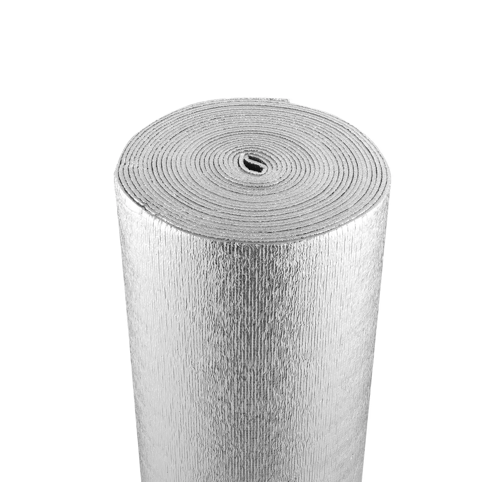 VEVOR 3-in-1 Design Double Reflective Insulation Roll, 5.5mm 48 in x 50 ft Foam Core Radiant Barrier, Double-Sided Aluminum Foil EPE Foam Shield with Scratch-Resistant Tear-Resist Roofing Paper, Blocks Heat Transfer for Houses, Windows#BacktoSchool