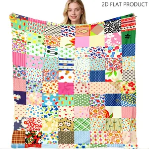 Vibrant Colorful Patchwork Quilt, Multiple Specifications Available, Colorful, Made of Fabric Squares with Unique Patterns, Suitable for Home Decoration, Perfect for Relaxing Moments, Adds a Cheerful Touch to Your Space