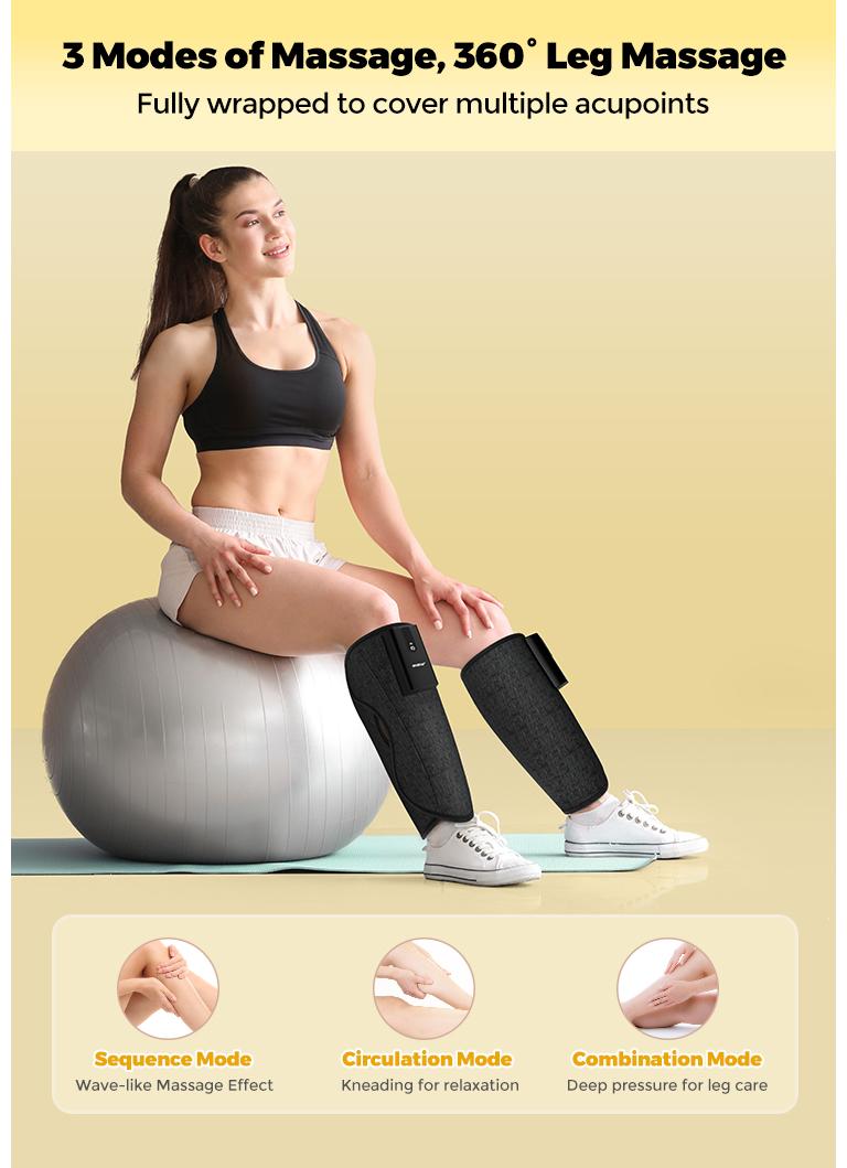 CINCOM Cordless Calf Massager Wireless Leg Compression Massager for Improved Circulation & Muscle Relaxation, Portable Daily Recovery Device Easy to Use Leg Spa Machine