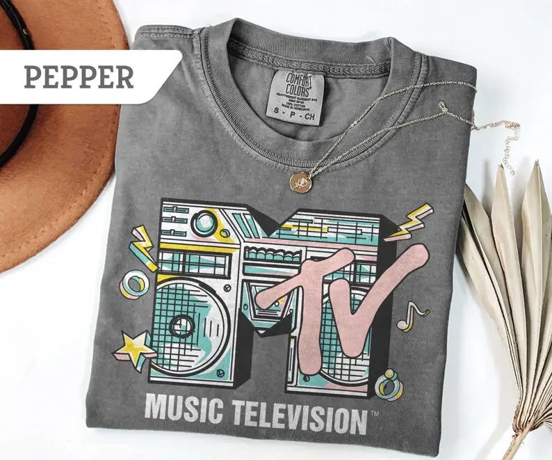 Comfort Colors MTV Classic Vintage tv Signal Logo Shirt, Retro 80s & 90s MTV Family Matching Tee, Vintage MTV Birthday Girl Music Television