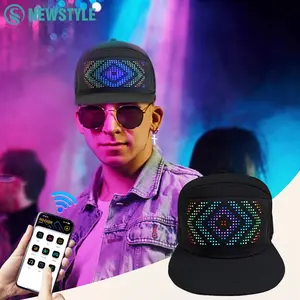 DIY LED Light Display Motion Screen Smart Matrix Hat with phone APP bluetooth Controlled Display.  A fun hat that becomes a trendy conversation piece at any event.