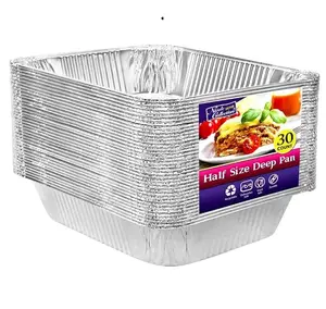 Aluminum Pans Half Size, 9X13, Extra Heavy Duty Disposable Foil Pans For Baking  Roasting & Chafing, Deep Tin Foil Bakeware, Steam Table Tray, Cookware, Food Prepping, Cake & Oven Pan