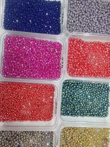 50g Faceted Electroplated Glitter Glass Beads