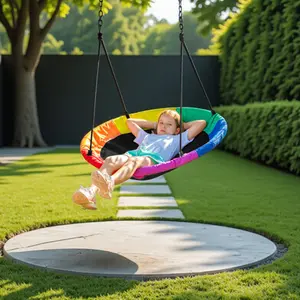Virplik Spider Web Tree Swing for Toddlers 40 Inch Saucer Swing 850 lb Capacity Waterproof Oxford Fabric Steel Frame Outdoor Kids Swing Playground Set Accessory