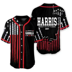 Kamala Harris President 2024 Baseball Jersey,  Vote Democrat, 2024 Election, Vote Harris Baseball Jersey Shirt with Vintage Style, Button Down shirt