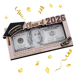 Graduation Gifts 2026 Money Holder, Wooden Graduation Money Cash Envelope Box for Class of 2026 Senior College University Graduates Holiday Graduation Gifts