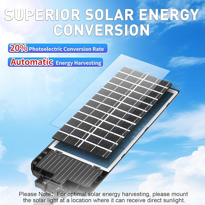 Solar-powered LED high-intensity sensor street lamps, energy-saving wide-angle lighting street lamps, solar garden lights, sensor street lamps for outdoor lighting. Suitable for outdoor courtyards, gardens, fences, porch paths, and parks