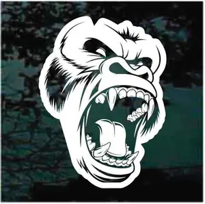 Gorilla Head Window Decal Sticker