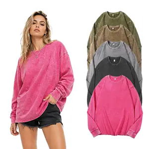 Panxu Unisex Long-Sleeve T-Shirts — Vintage Acid-Wash Loose-Fit Pure Cotton Tees; Versatile for Streetwear, Casual Outfits, and Layering; Your Everyday Long-Sleeve Essential men Shawl tiktokshopspringglowup