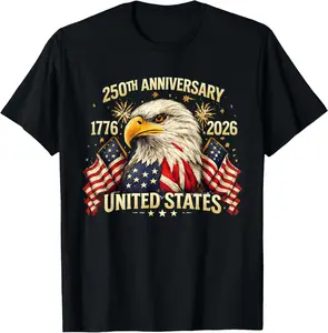 250 Years American Anniversary 1776-2026 USA Flag T-Shirt