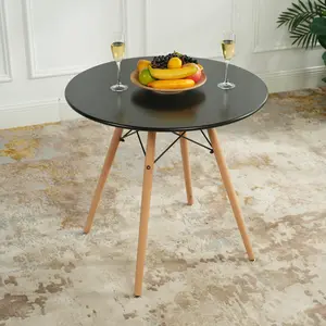 Homy Casa Chad Mid-century Round Dining Table with Wooden Legs 31.5 Inch Diameter Multifunctional for Small Spaces Assembly Required Furniture Desk Coffee Table