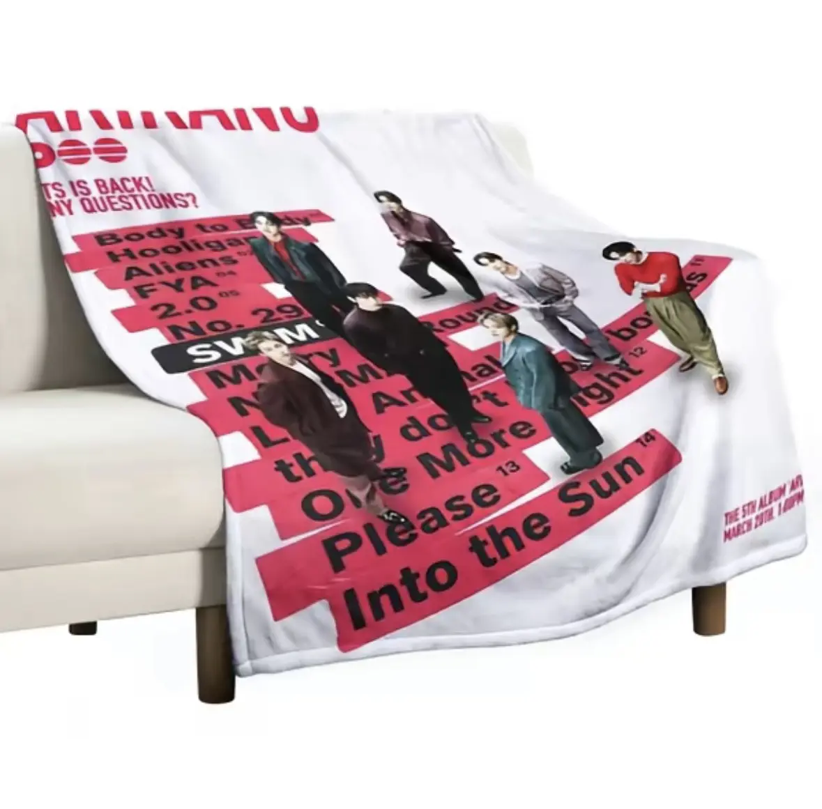 Arirang Blanket Soft Throw - New Album Tour Themed Blanket for Couples, Black Friday Deal, 30x40in (Small for Babies), 60x80in (Large for Adults)