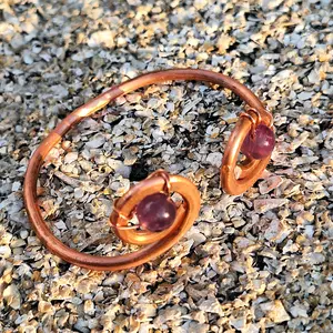 Amethyst and Copper Bracelet - Pulsera de Amatista y Cobre