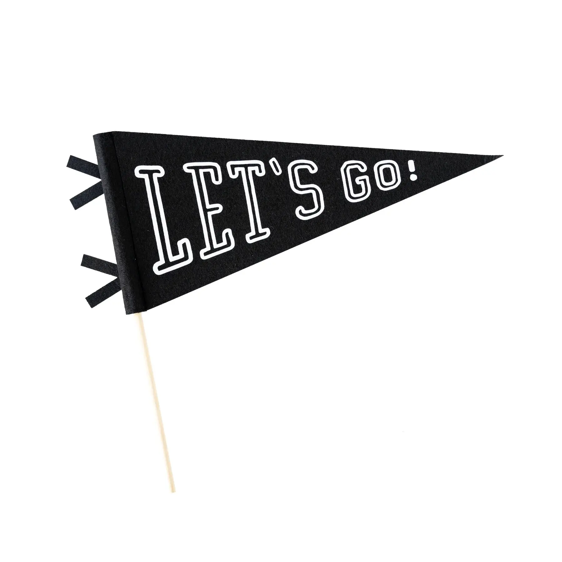 LET'S GO! BLACK FELT PENNANT FLAG