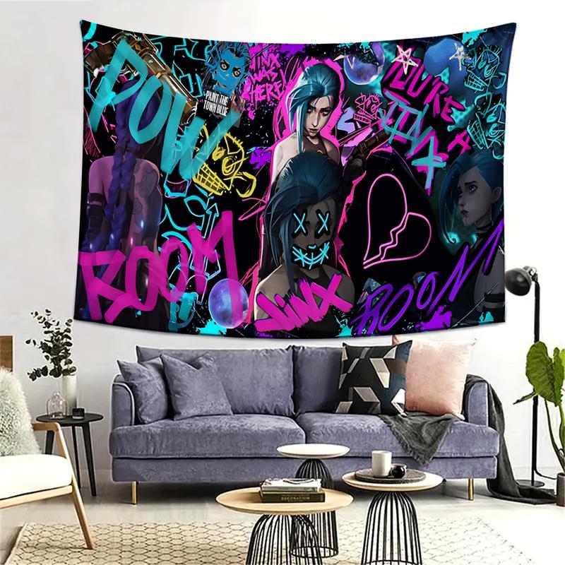 1pc Arcane Series Wall Tapestry - Horizontal Peach Skin Fabric Poster with Romantic Candlelight & Arcane Characters, Soft Textured Decor Suitable for Dorm, Living Room, Bedroom - Holiday Gift for & Men