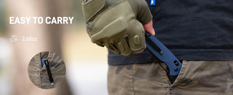 CJRB Acacia Pocket Knife, 3.21'' AR-RPM9 Steel Blade with Clip for Men Women, Sharp Crossbar Lock for Camping Survival Hiking and Emergency Tool