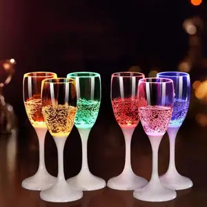 6 Pcs/set LED glasses, champagne flute, cocktail, sparkling cup, party, bar, nightclub, drinks, Christmas wedding, party tableware
