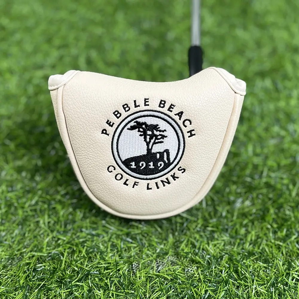Beige semi-circular putter cover