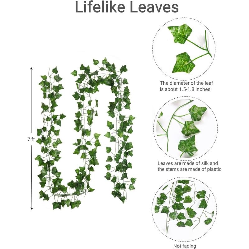 Vines for Room Decor(12 Pack Feet) Aesthetic Artificial Plant Ivy Leaves Hanging Greenery Garlands for Home Bedroom Wall Wedding Party Decor ARTKAIKE