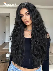 28 Inch Long Curly Wigs for Women, Gorgeous Fluffy Voluminous Wigs without Bangs, Synthetic Lace Front Wigs for Party, Daily Use, Loose wave wig