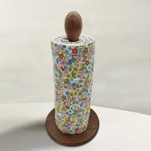 Paperless Kitchen Towels, Zero Waste Dish Towels eco-friendly，Reusable paper towels roll with snaps Kitchen Clothes, Colorful flowers