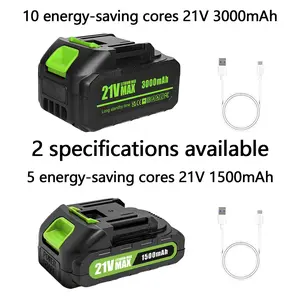 21v 1500/3000mAh optional Lithium-Ion Battery Type-C Charging, Cordless Tool Battery, Compatible with Makita Tools, Replacement Battery for Chainsaw Drill Impact Wrench