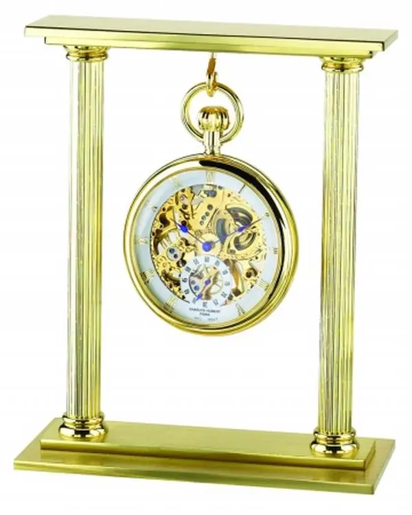212 MAIN Charles-Hubert-Paris Gold-Plated Classic Pocket Watch Stand for Fashion Unisex Watches & Accessories, Accessories For Unisex Watches