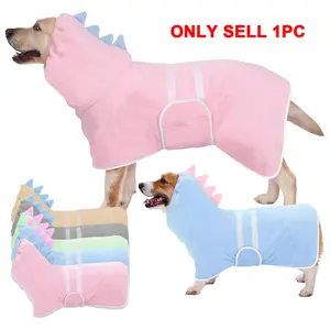 Cute Dinosaur Pet Bathrobe, Quick Dry Super Absorbent, Multiple Sizes Available, Suitable for Small Medium Large Dogs, Adjustable Straps, Grooming Supplies
