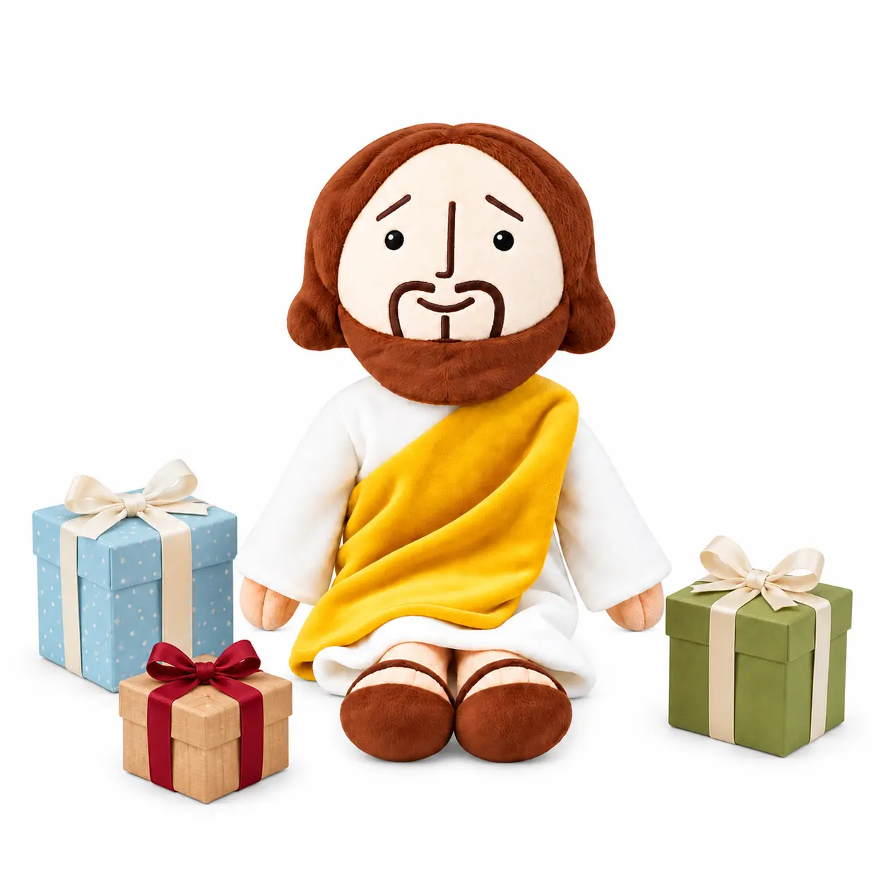 Jesus Plush Toy, Huggable Stuffed Pillow, Religious Plushie Gift, Baptism Doll Stuffers for Children, Durable Soft Fluffy 10-inch Jesus Stuffy Soft and cuddly stuffed toy for kids and adults, Savior Toy for Kids, My first addiction toys,